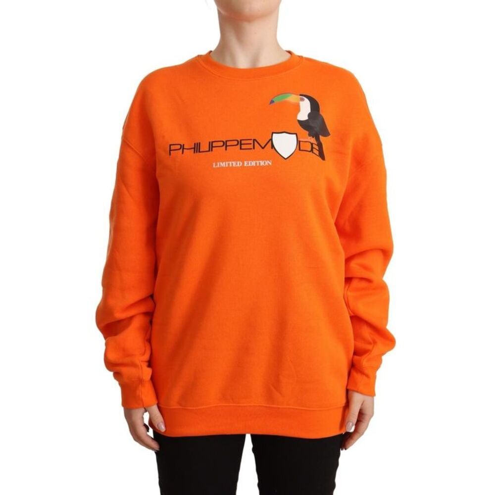 Philippe Model Printed Long Sleeves Pullover Sweater Women Orange Sweaters